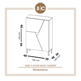 Mijo 3-Door Shoe Cabinet (Black + Walnut)