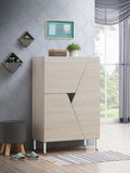 Mijo 3-Door Shoe Cabinet (Natural + Oak)