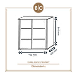 ULMA SLIDING SHOE CABINET 0.9M (NEW BARLEY OAK-WHITE)