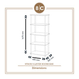 STACK 5-LAYER BOOKCASE (WHITE)