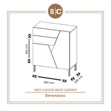 Mijo 2-Door Shoe Cabinet (Natural + Oak)