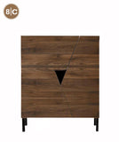 Mijo 2-Door Shoe Cabinet (Black + Walnut)