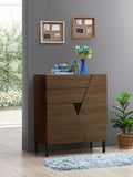 Mijo 2-Door Shoe Cabinet (Black + Walnut)