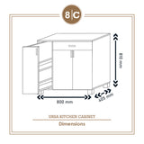 URSA KITCHEN CABINET 0.8M (SHIMO ASH)