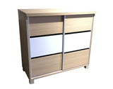 ULMA SLIDING SHOE CABINET 0.9M (NEW BARLEY OAK-WHITE)