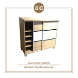 ULMA SLIDING SHOE CABINET 0.9M (NEW BARLEY OAK-WHITE)
