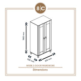 (8C FURNITURE FACTORY OUTLET) MUSK 2-DOOR WARDROBE