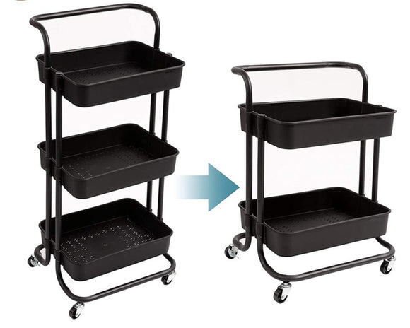 MULI KITCHEN TROLLEY/ RACK (BLACK)
