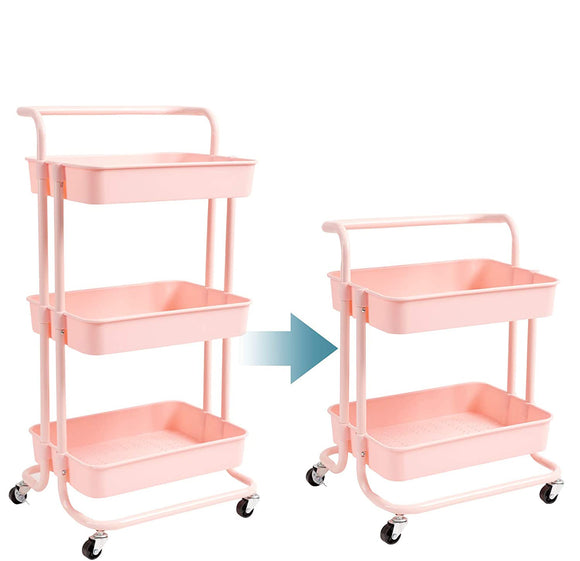 MULI KITCHEN TROLLEY/ RACK (PINK)